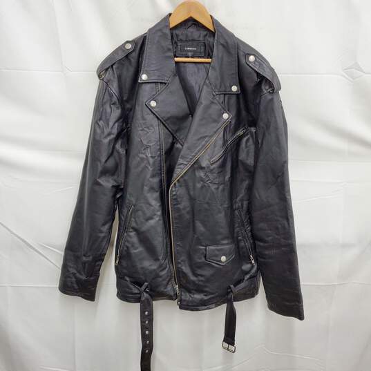 Colebrook MN's Black Genuine Leather Bike Jacket Size XLT image number 2