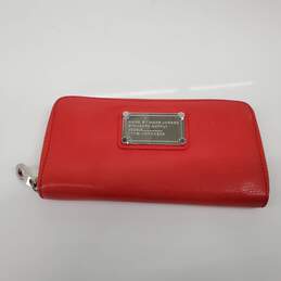 Marc by Marc Jacobs Red Pebble Leather Standard Supply Workwear Long Zip Around Wallet