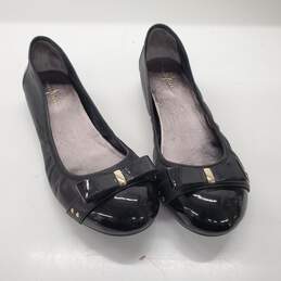 Cole Haan Air Monica Black Patent Leather Bow Accent Ballerina Flats Women's Size 8B