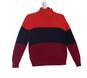 Mens Multicolor Zip Striped Mock Neck Long Sleeve Pullover Sweater Size Medium image number 4