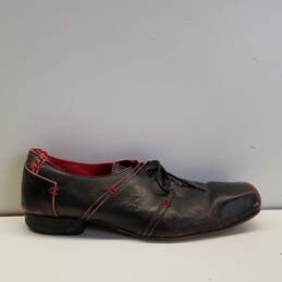 Fly London Leather Distressed Derby Shoes Black 9