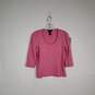 Womens Cotton Knitted Scoop Neck 3/4 Sleeve Pullover Blouse Top Size Medium image number 1