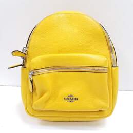 Coach Pebble Leather Charlie Mini Backpack Mustard