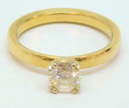 18K Gold Cubic Zirconia Solitaire Ring 5.4g alternative image