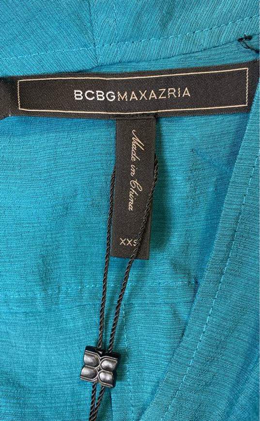 NWT BCBG Maxazria Womens Blue Pockets Sleeveless Deep V-Neck Mini Dress Size XXS image number 4