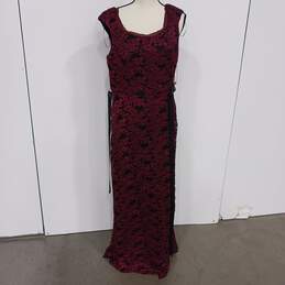 R&M Richards Red & Black Lace Pattern Prom Dress Size 14 - NWT