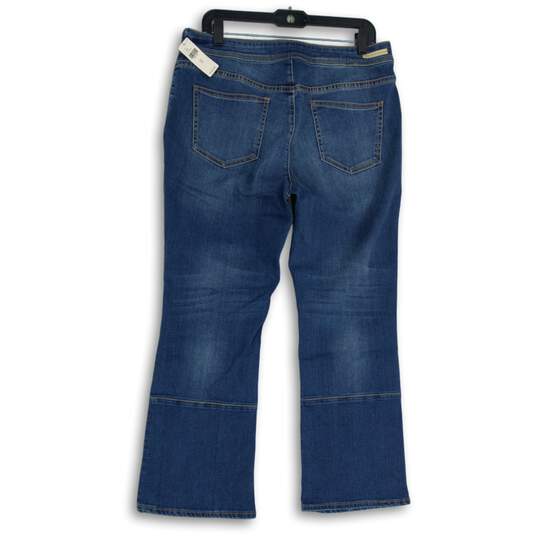 NWT Womens Blue Denim Medium Wash Side Zip Bootcut Leg Jeans Size 31 image number 2