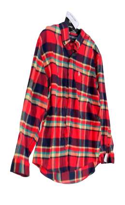 NWT Mens Red Plaid Long Sleeve Collared Button Up Shirt Size XL alternative image