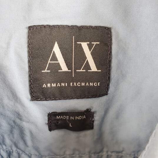 Armani Exchange Men Blue Snap Short Sleeve Top L image number 3