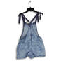 NWT Womens Blue Denim Shoulder Tie Pockets One-Piece Romper Size Small image number 2