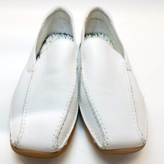 Stacy Adams White Leather Moccasin Men's Size 9.5 image number 6