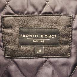 Pronto Vomo Men Black Faux Leather Jacket 3XL