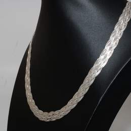 Sterling Silver Braided Herringbone Necklace And Bracelet Set - 42.10g alternative image