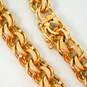 14K Yellow Gold Etched & Smooth Fancy Double Curb Chunky Chain Bracelet 27.3g image number 4