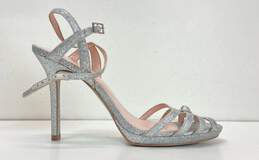 Kate Spade Glitter Strappy Heels Silver 8.5