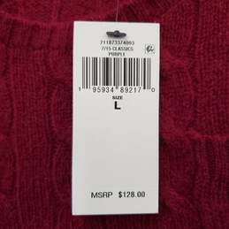 NWT Women's Polo Ralph Lauren Wool/Cashmere Cable Knit Sweater Pink sz Large alternative image