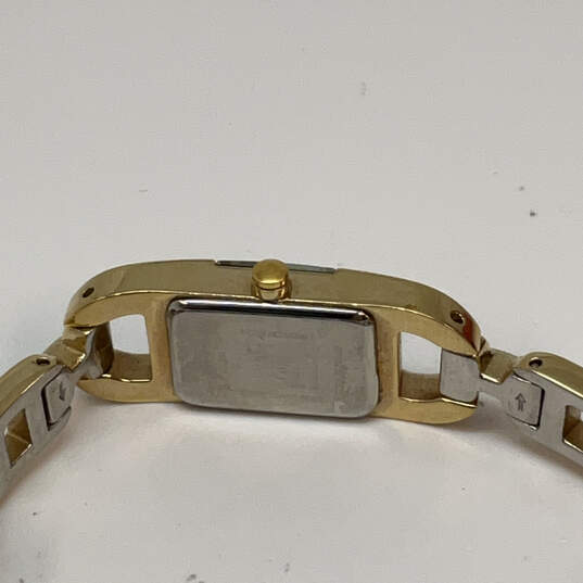 Designer ESQ Gold -Tone Rectangular Dial Stainless Steel Analog Wristwatch image number 4