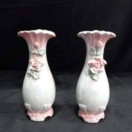 2pc Set of Vintage Lusterware Vases