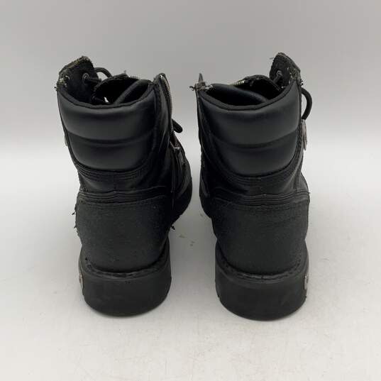 Harley-Davidson Mens Black Leather Round Toe Side Zip Biker Boots Size 10 image number 4
