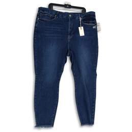 NWT Womens Blue Denim Medium Wash Distressed Skinny Leg Jeans Size 24