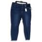 NWT Womens Blue Denim Medium Wash Distressed Skinny Leg Jeans Size 24 image number 1