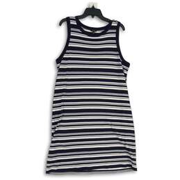 Talbots Womens Navy Blue White Striped Sleeveless Pullover Tank Dress Size XL