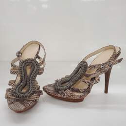Calvin Klein Perla Women's Pewter Python Heels Size 6M