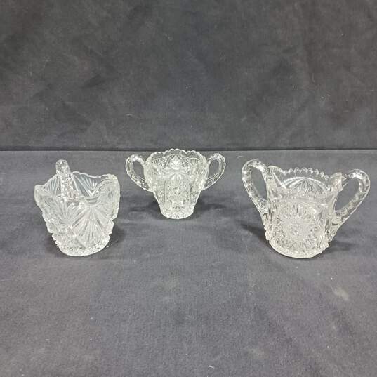 Cut Crystal Glass Cups & Domed Plate 5pc Bundle image number 5
