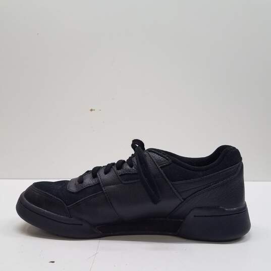 Reebok Workout Lo Plus Awake Black Leather Sneakers Men's Size 9 image number 2