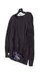 Womens Black Long Sleeve Round Neck Layered Blouse Top Size PXL image number 2