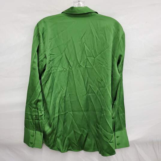 Abercrombie & Fitch MN's Satin Green Long Sleeve Shirt Size M image number 2