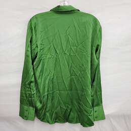 Abercrombie & Fitch MN's Satin Green Long Sleeve Shirt Size M alternative image
