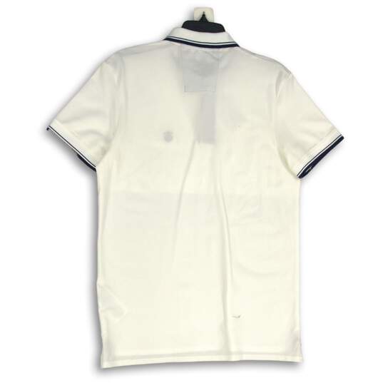 NWT Mens White Short Sleeve Spread Collar Regular Fit Golf Polo Shirt Size Large image number 2