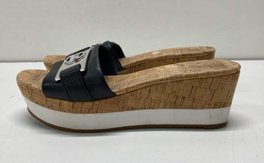 Michael Kors Warren Cork Black Wedge Slide Sandals Shoes Size 6.5 M image number 3
