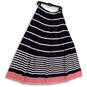 Womens Blue White Striped Back Zip Nautical Long Maxi Skirt Size 6L image number 1