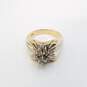 14K Gold Two Tone Diamond Sz 5 1/2 Ring 6.9g image number 1