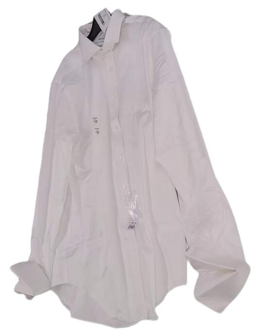NWT Mens White Collared Long Sleeve Non Iron Formal Dress Shirt Size XL image number 3
