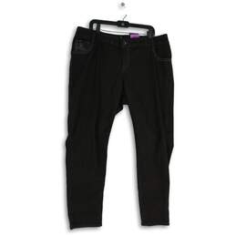 Lane Bryant Womens Black Denim Embellished Pocket Skinny Leg Jeans Size 20