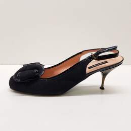 Nanette Lepore Fabric Bow Slingback Heels Black 9.5