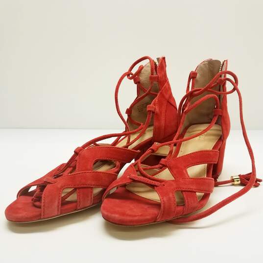 Michael Kors Strappy Red Suede Women's Heels Size 5M image number 3