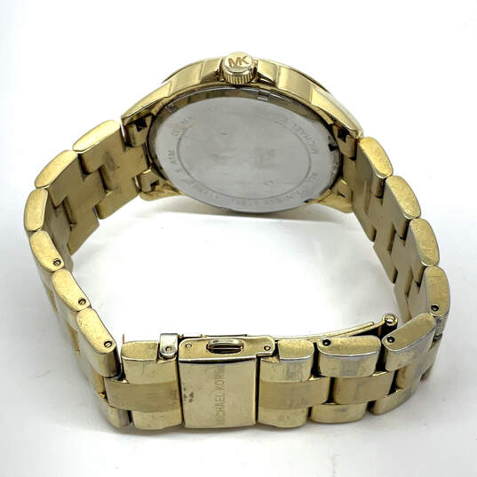 Designer Michael Kors MK-6255 Gold-Tone Stainless Steel Quartz Wristwatch image number 3