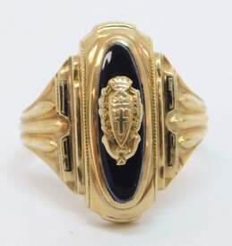 Vintage 1958 10K Yellow Gold Blue Spinel Class Ring 6.0g alternative image