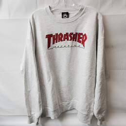 Thrasher Magazine Light Gray Crewneck Mens Pullover Sweater Size L