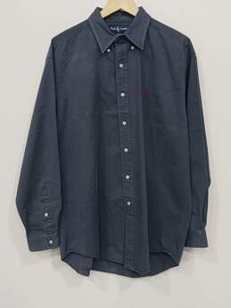 Ralph Lauren Men's Blake Slate Blue Button-Up Shirt Size L