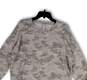 Womens Gray White Camouflage Crew Neck Long Sleeve Pullover Sweatshirt Sz M image number 3