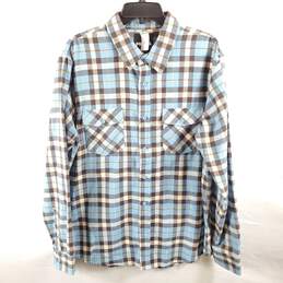 RSQ Men Blue Plaid Flannel Shirt XL NWT