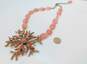 Designer Heidi Daus Sea Folly Crystal Coral Pendant Statement Necklace image number 3