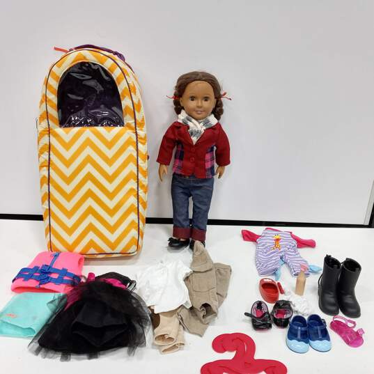 2006 Battat 18" Doll & Accessories in Carrying Backpack image number 1