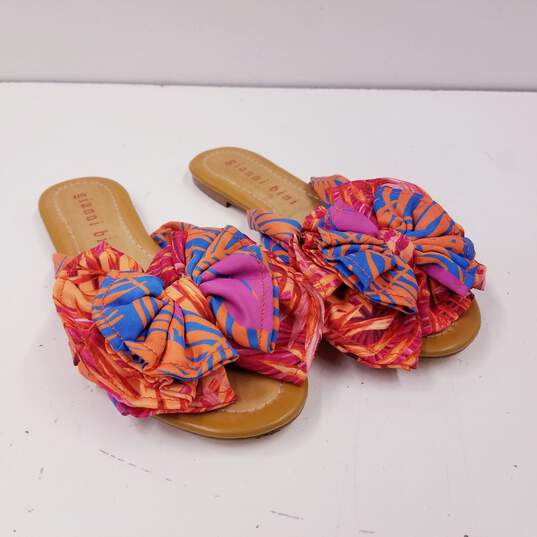 Gianni Bini Zereena Palm Printed Layered Bow Slide Sandals Size 8.5 M image number 3