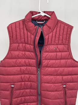 Unisex Maroon Sleeveless Full Zip Puffer Vest Size Medium T-0528020-C alternative image
